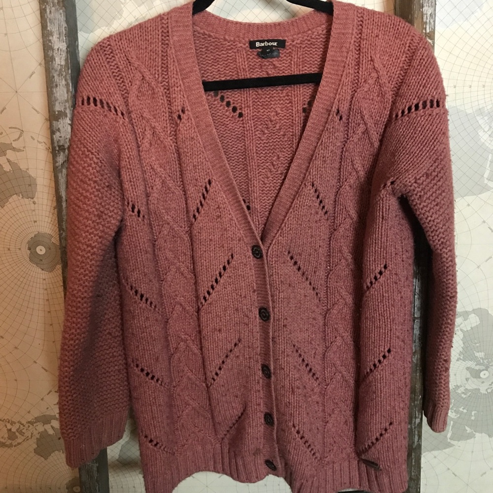 Barbour wool blend cardigan size 10 GUC